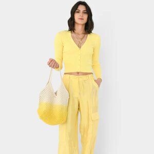 Simkhai Ailany shrunken cardigan sulphur yellow Sm